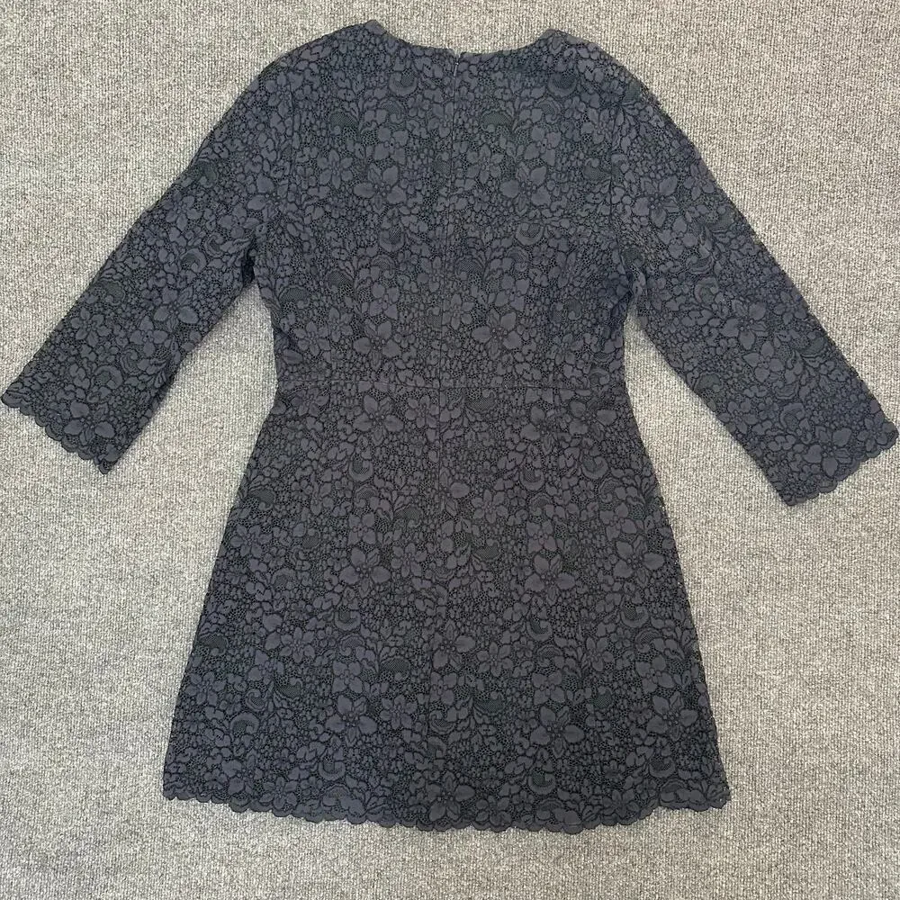 Tory Burch Women’s Lacey Midi Dress 3/4 Sleeve Knee Length Navy Semi Formal 10